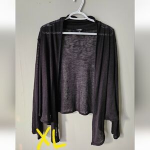 Black Open-Front Women's Sweater